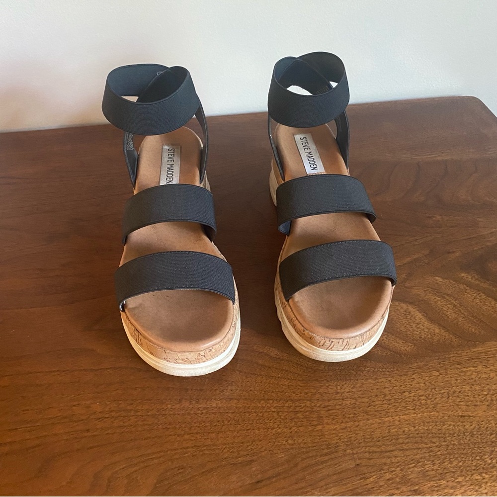 Steve Madden Bandi Wedge Platform Sandals - Sz 7